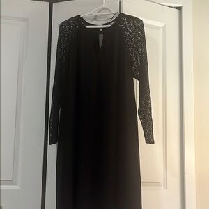 Elegant Black Lace Sleeve Dress
